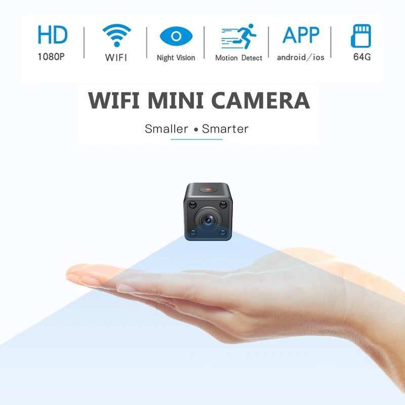 Wi-Fi мини Камера IP HD 1080 P Ночное видение микро сетевая камера поддерживает зарядку в то время как для записи видео, звука наблюдения Камера - Цвет: Black