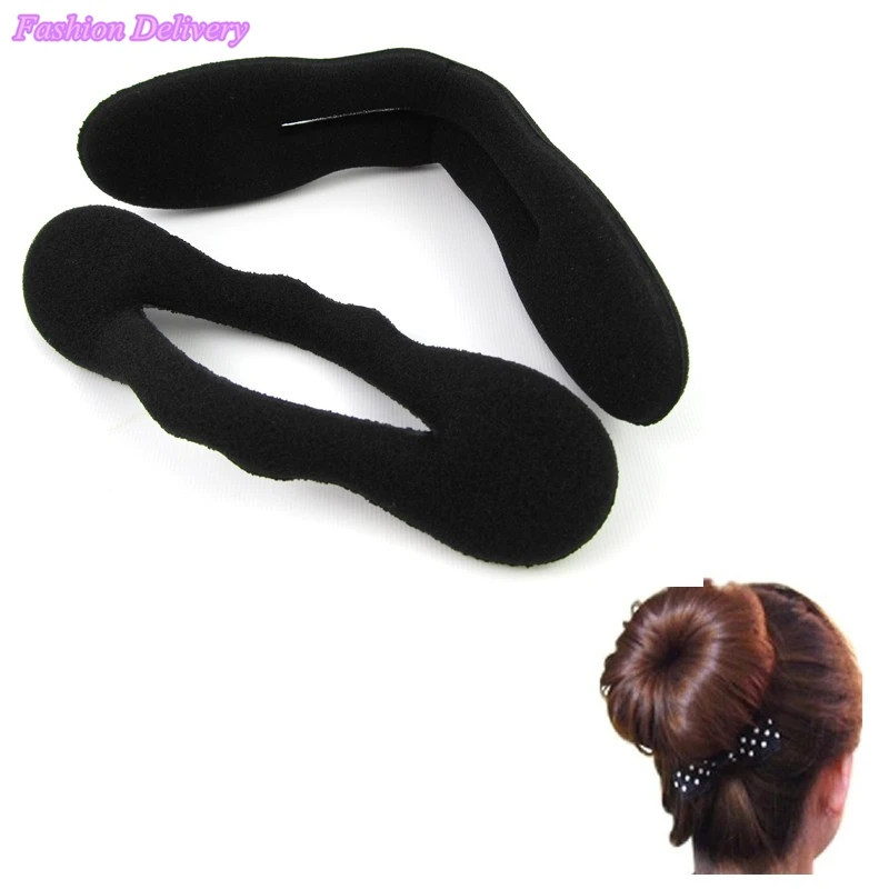 2pcs lot Sponge Magic Bun Stick Clip Hair Twist Foam Bendy Curlers Hook Girls Hair Styling