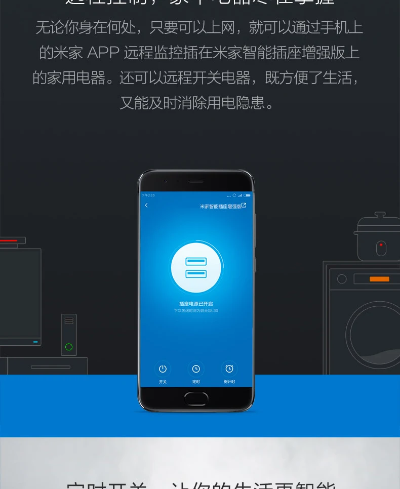 Xiaomi Mi домашняя умная розетка улучшенная версия с двойным USB BC1.2 портом таймер отсчет Wi-Fi приложение беспроводной пульт дистанционного управления