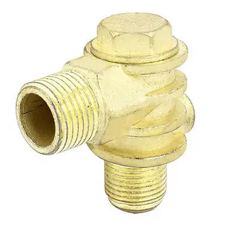 

Air Compressor Gold Tone 1 Female 2 Male Thread Brass Check Valve