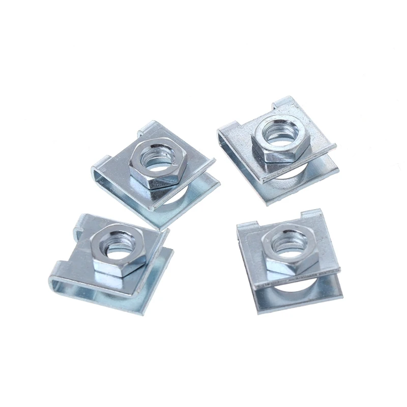 

4 Pcs Universal Car License Plate Fastener Retaining Clip Buckle Metal Screw Nut U-Type Clips Retainer 6mm