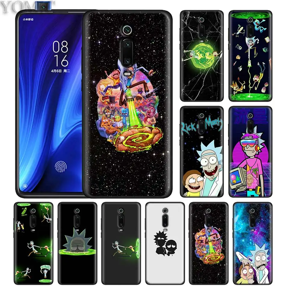 

Rick And Morty Black Case for Xiaomi Redmi K20 Note 7 6 Pro 6A 7A 4X 5 Plus Y3 GO Silicone Phone Cover Cubre Soft Casos