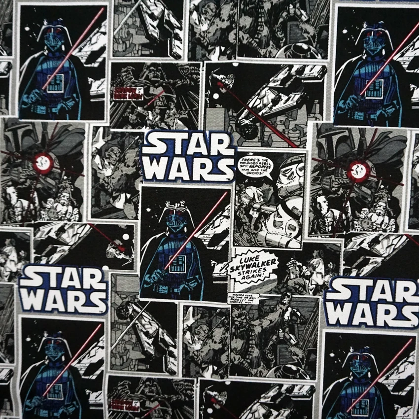 

Thick Star War Canvas Fabric Bag Cartoon Star War Hero Print Canvas Cotton Fabric Sofa Sewing Patchwork DIY Home Cloth Wide143cm