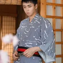 Японское традиционное кимоно мужское крутое кимоно с obi мужской банный халат кимоно одежда для сна Мужская Ночная рубашка халаты 033102