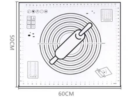 Baking Tool High Temperature Resistance Kitchen Kneading Pad Surface Mat Large Anti Slip Rolling Plate Silica Pad - Цвет: Небесно-голубой