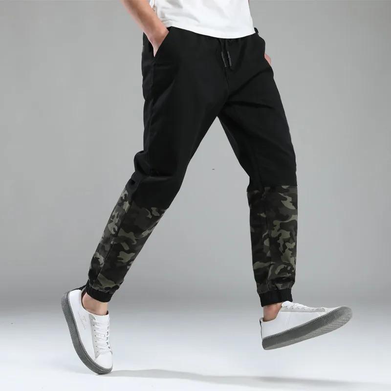 Большие размеры 5XL 6XL 7XL мужские повседневные штаны осень хип-хоп стиль камуфляж строчка гарем эластичные брюки, кальсоны
