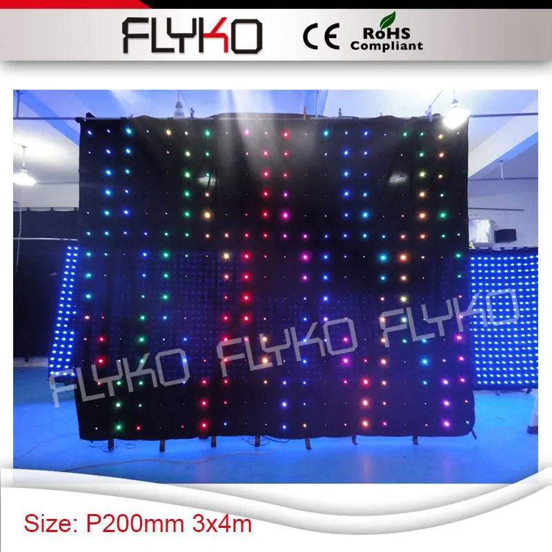 

P20cm Club Disco Party Bar DJ 3mtr x 4mtr led curtain video led stage screen for DJ Wedding Backdrops Event Nightclub