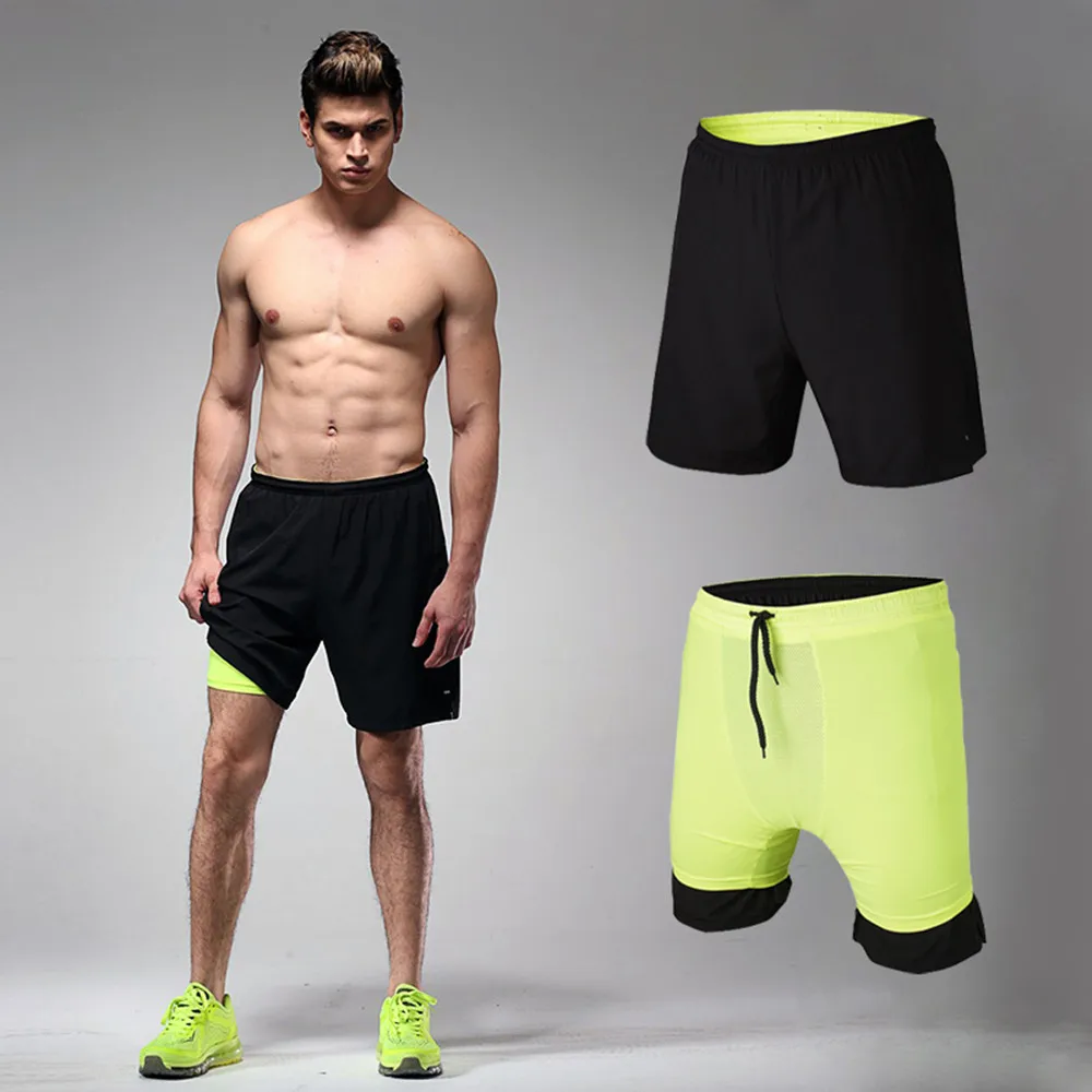 

Men running shorts sports football fitness GYM tennis soccer basketball 2 in 1 shorts leggings breathable quick dry side pockets