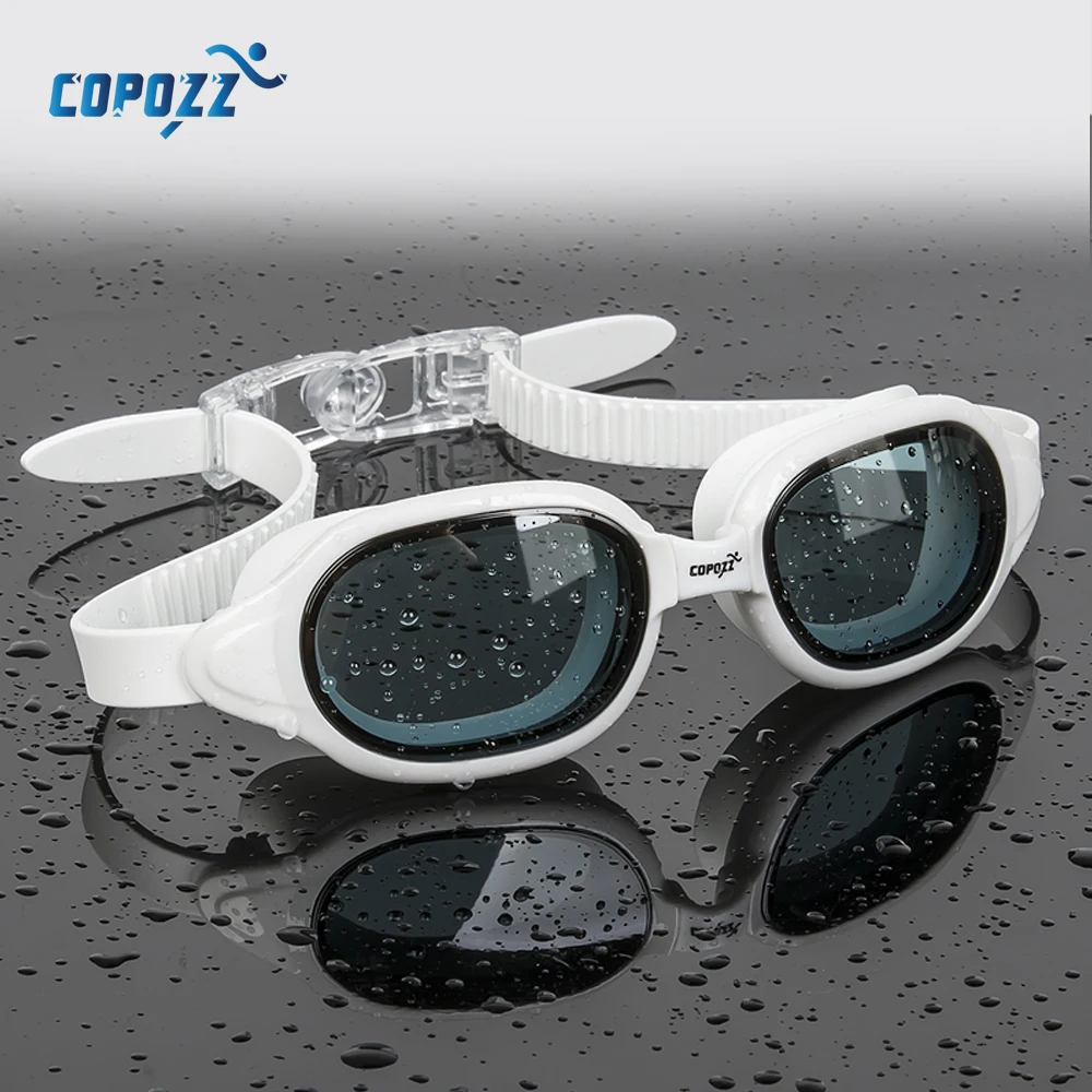 COPOZZ Best Swimming Goggles Men Women Adult Swim Goggle Professional Anti Fog Pool Swimming Glasses Eyewear -1.5 to -7