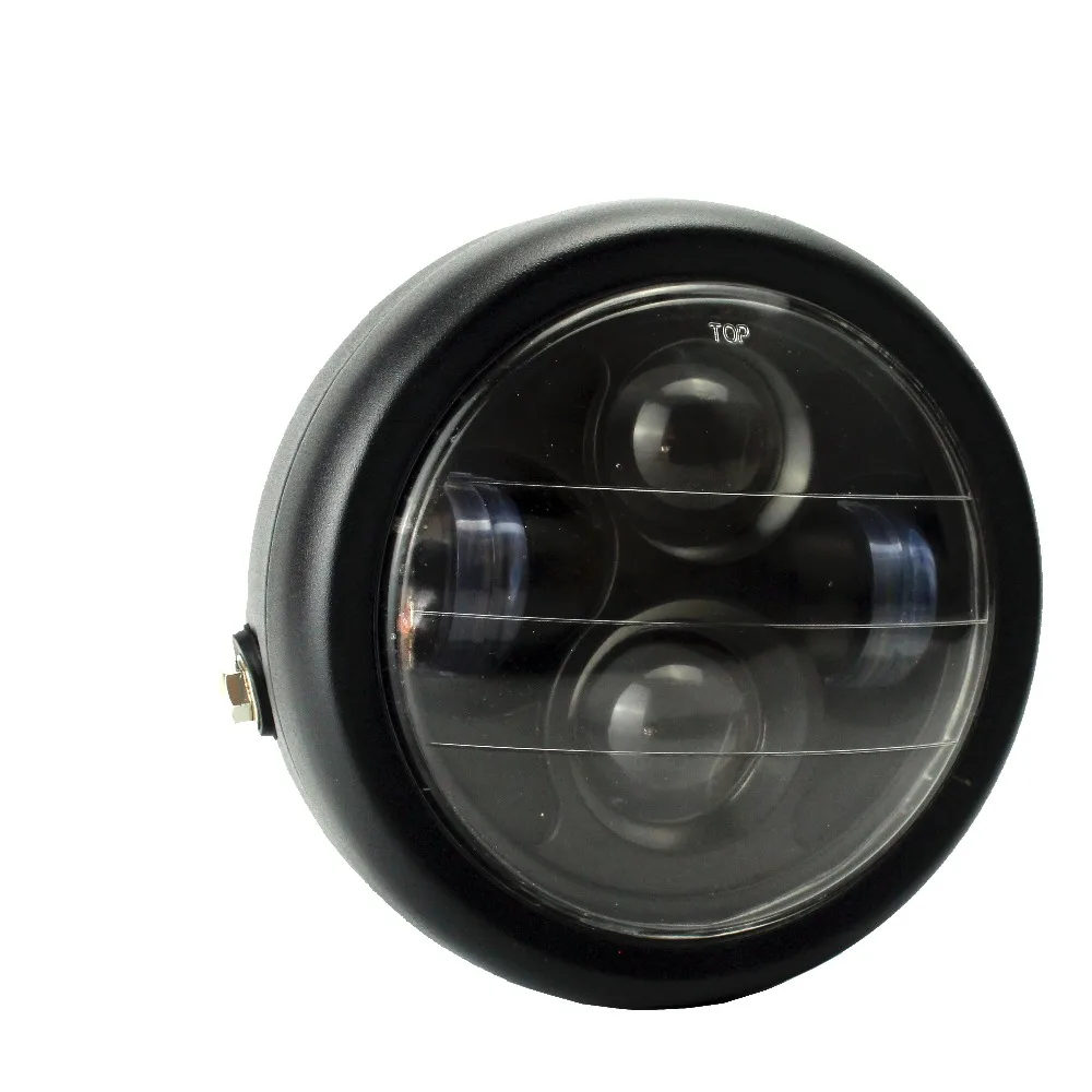 Черный Универсальный 6 5 &quotмотоцикл LED Проекция Кафе Racer фара для Harley Bobber Choppers HALO