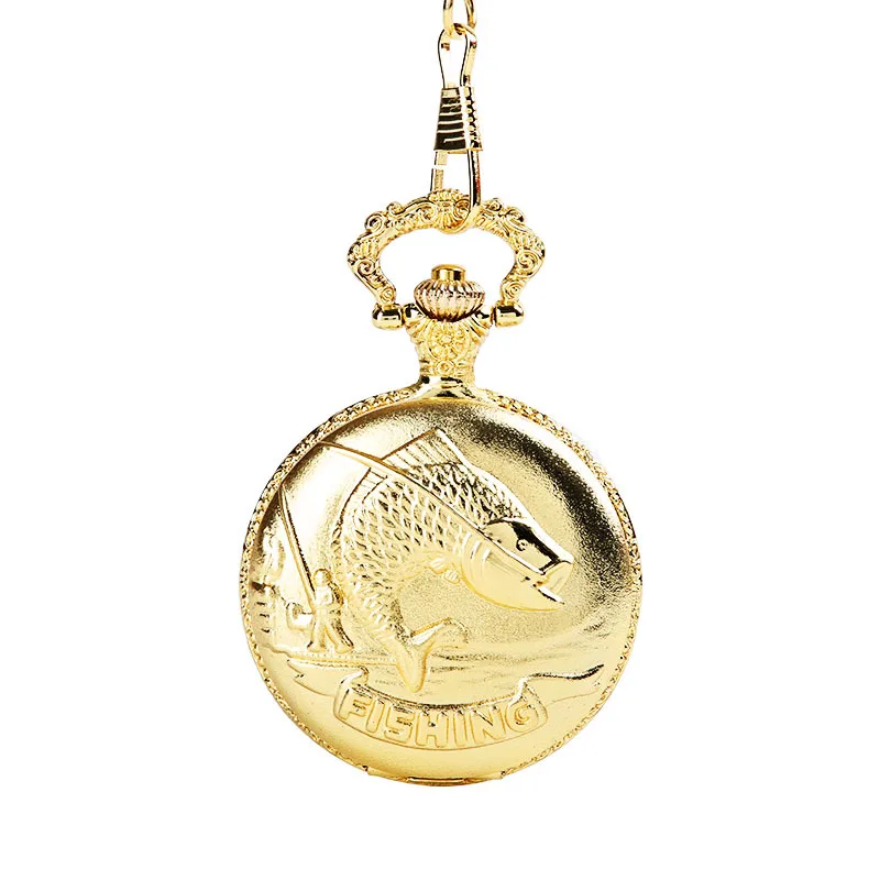 pocket watch with fishing design