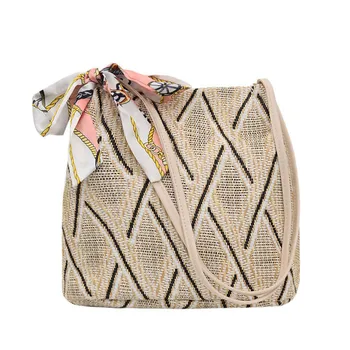 

Purses And Handbags Women Summer Straw Woven Wild Beach Bag Hasp Open Shoulder Bags Ribbons National Wind Handbag Hasir Canta %