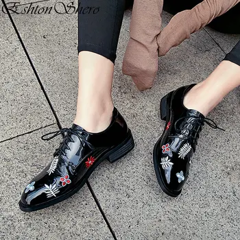 

EshtonShero Classic Women's Shoes Woman Pumps Leather+PU Low Heels Embroider Mules Round Toe Ladies Wedding Shoes Size 3-8