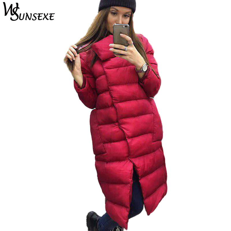 Cotton Padded Warm Long Parka Women Zipper Jacket Stand Collar Outerwear Parkas 2018 Autumn Winter Casual Solid Overcoat Female
