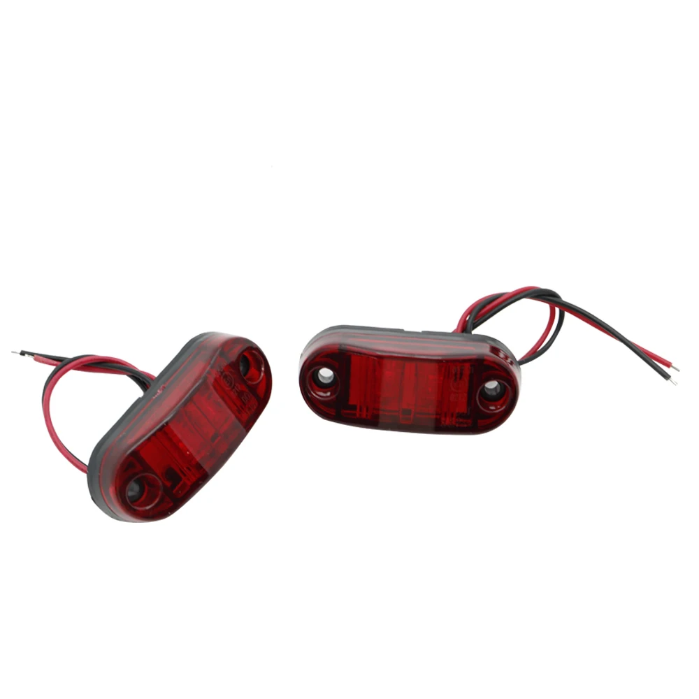 New Led Truck Side Marker Light 12V 2 LED Red Yellow White Waterproof Lamp For Truck Trailer Boat Warning Stop Light (27)