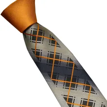 LAMMULIN мужские галстуки для костюма модные Goldenrod Узел контрастный Серый Черный Желтый Клетчатый полосатый край дизайн шейный платок, тонкий галстук 6 см