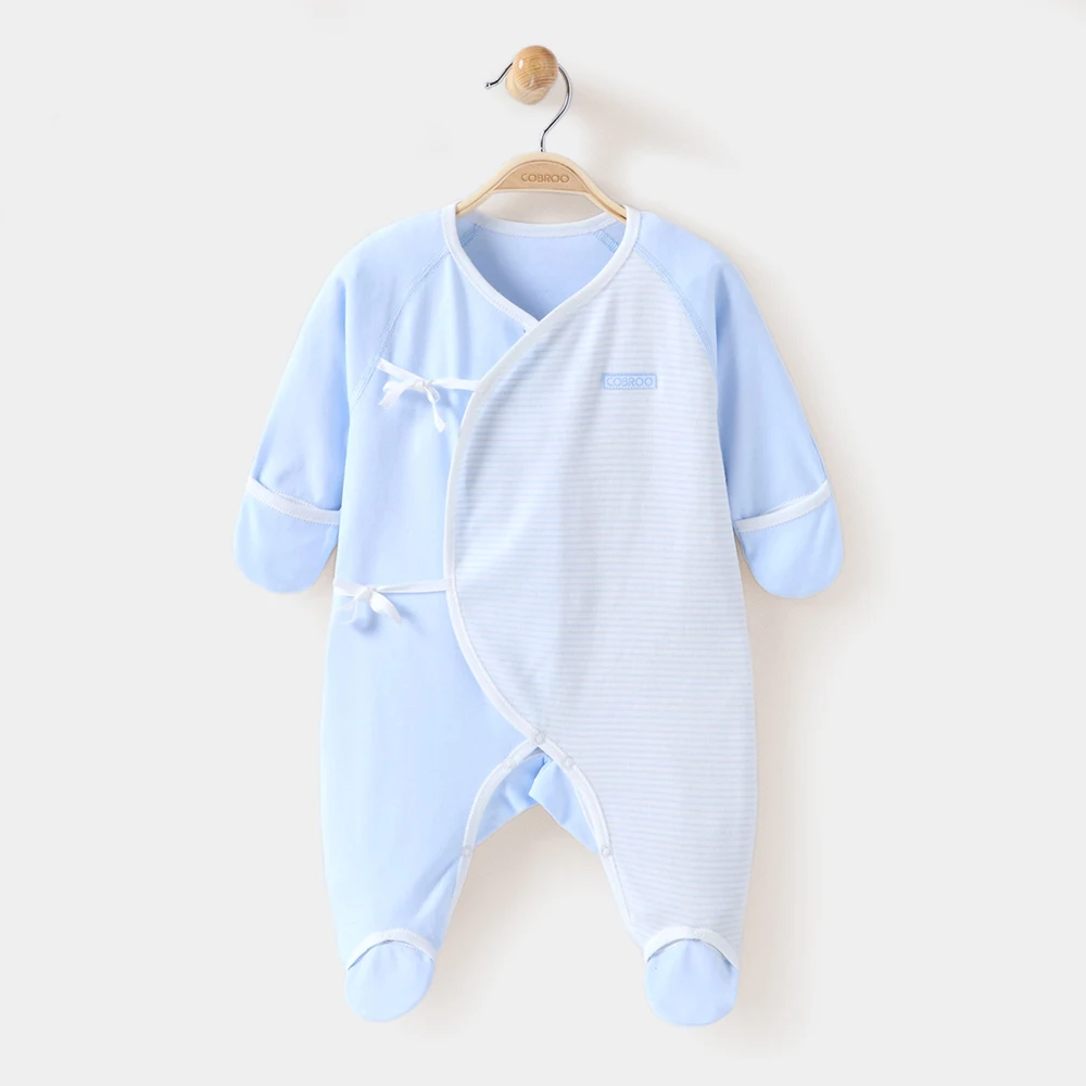 COBROO/носки для новорожденных, хлопок, длинный рукав, весна, 0-3 месячный ребенок, одежда комбинезон для маленьких мальчиков и девочек NY150024
