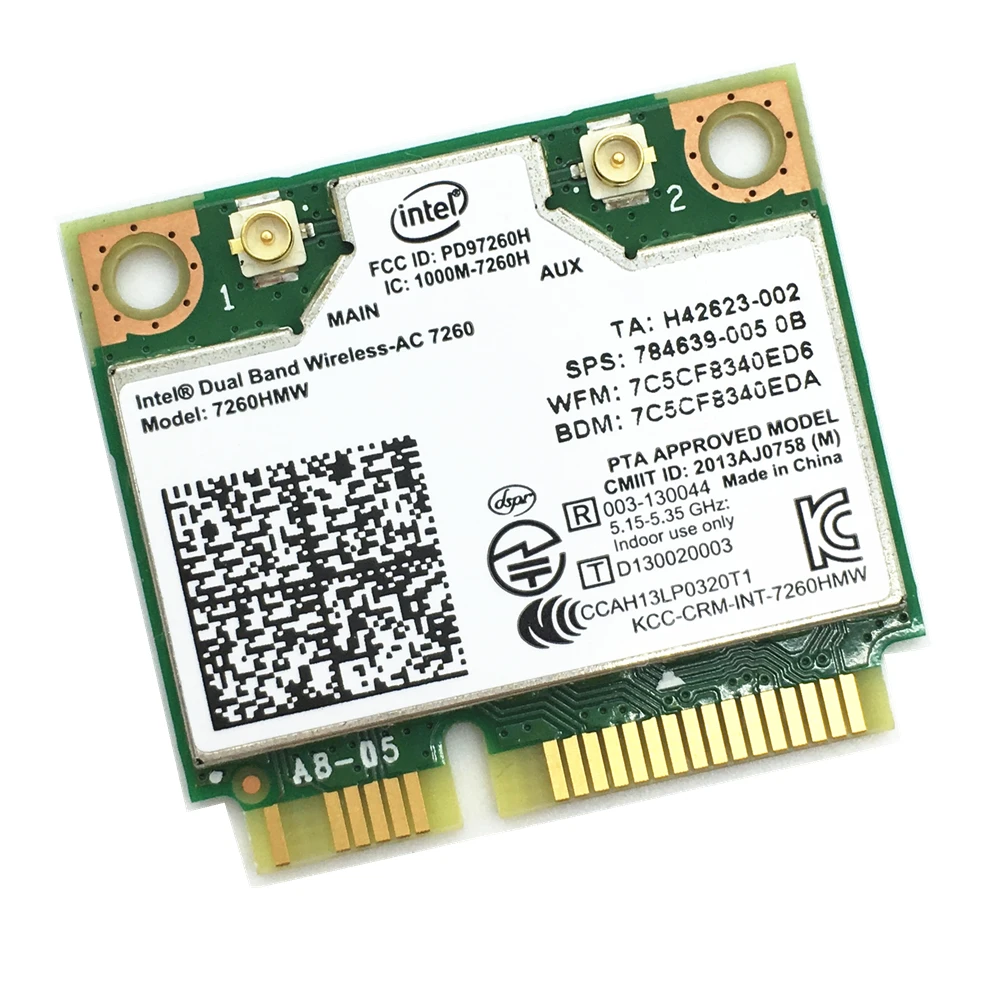7260HMW двухдиапазонный беспроводной Intel 7260 802.11ac 867 Мбит/с Bluetooth 4 0 Беспроводная Wi Fi