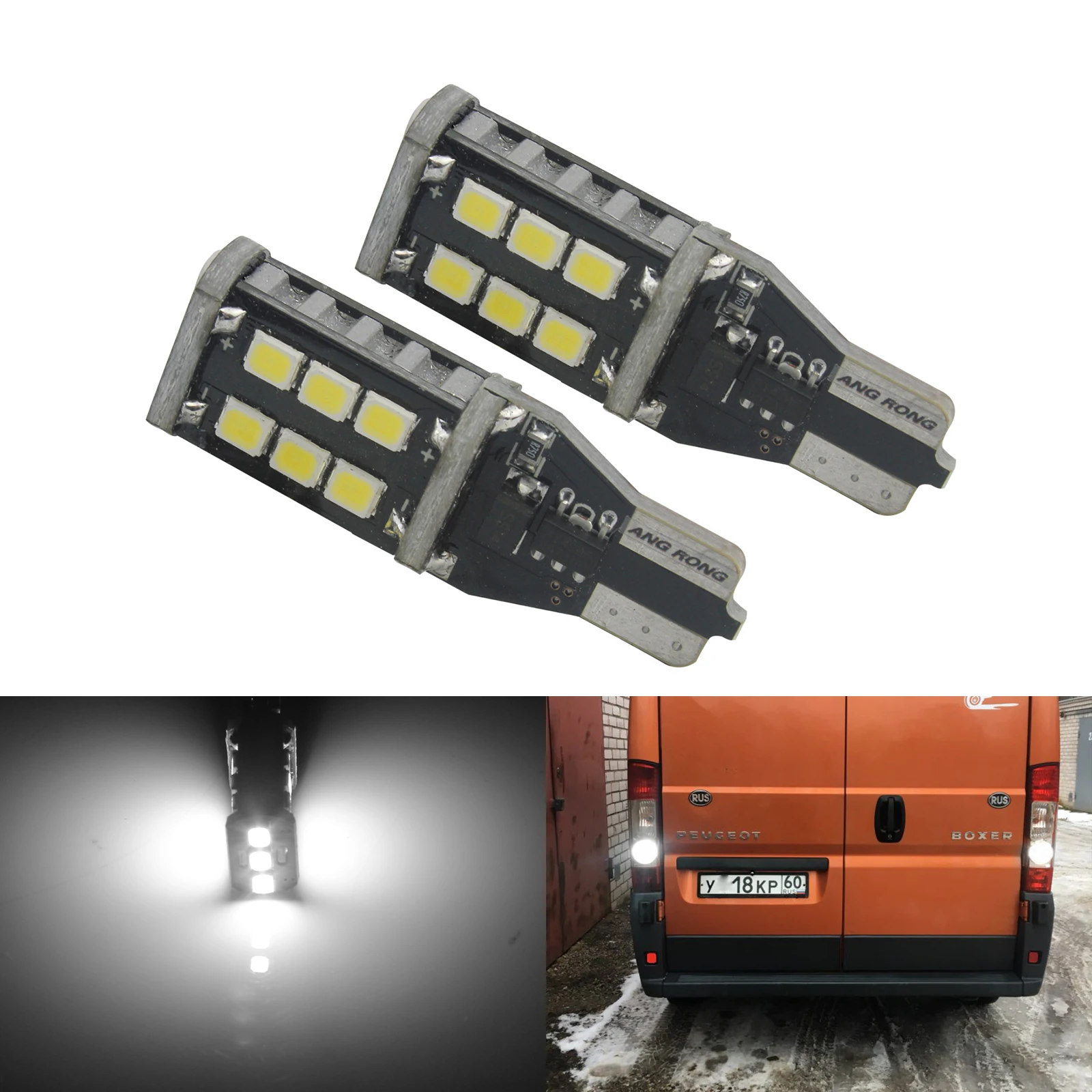 ANGRONG 2x955 921 T15 168 W16W 15 Светодиодная лампа Внутреннее заднее боковое освещение DRL Canbus