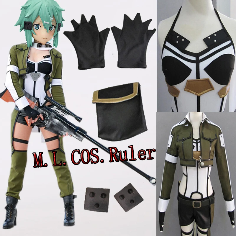 Sword Art Online GGO Asada Shino Sinon Phantom Bullet Anime Cosplay Costume Cos
