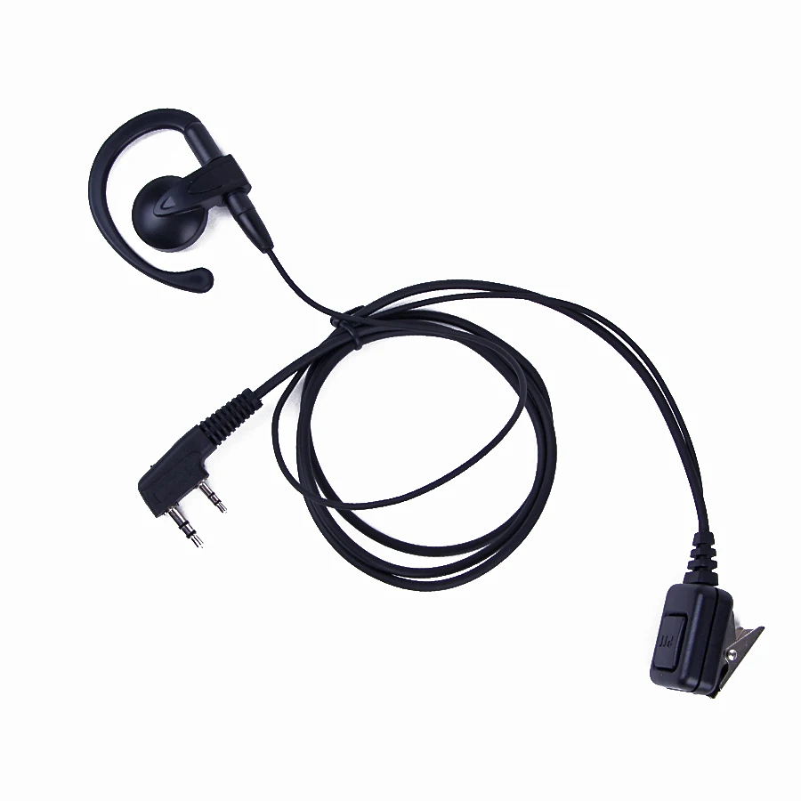 Earpiece Walkie Talkie 2pin 2.5mm Big PTT Earhook Headset For Kenwood TK-3107 Baofeng UV-5R Wouxun KG-UVD1P Puxing UV-985 Radio baofeng uv 5r walkie talkie vibrate ear bone earpiece speaker finger ptt mic headset for wouxun puxing kenwood tk3107 tyt radio