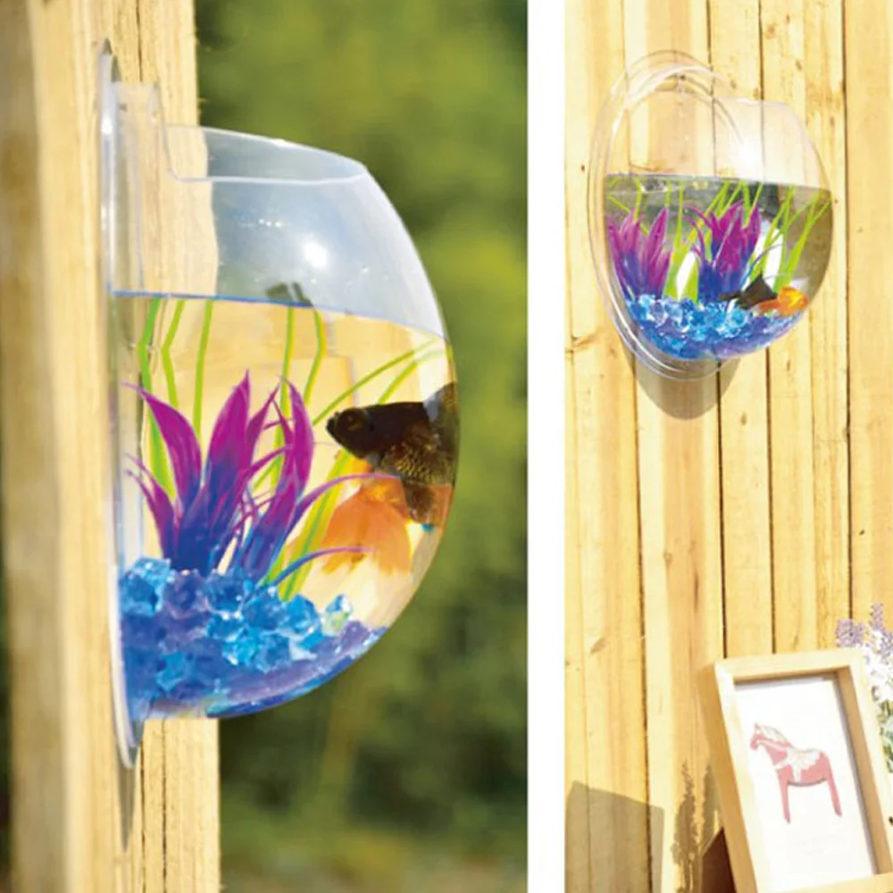 Hang Ball Vase Flower Planter Pot Wall Mount Fish Tanks Goldfish Bowl Acrylic Hanging Aquariums Flowerpot Flower Vase Home Decor