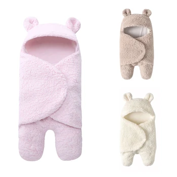 

Newborn Infant Baby Boy Girl Swaddle Sleeping Bag Wrap Faux cashmere Blanket