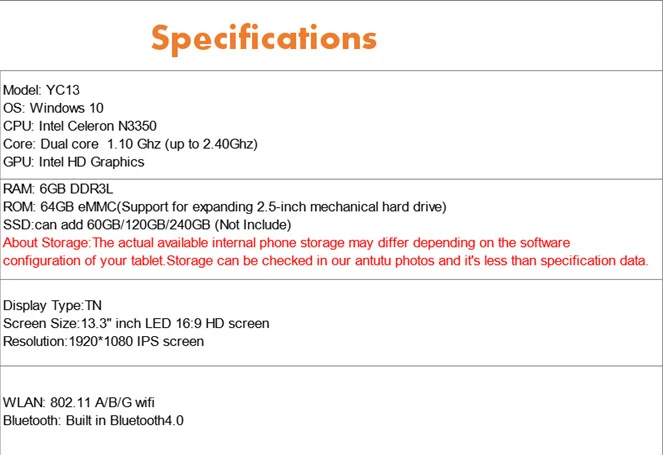 Clearance Russia CDEK free 13.3inch N3350 Intel celeron 6G 64GB ultraslim laptop Windows 10 OS bluetooth 4.0 HDMI WIFI WEBCAM BUSSINESS PC 9