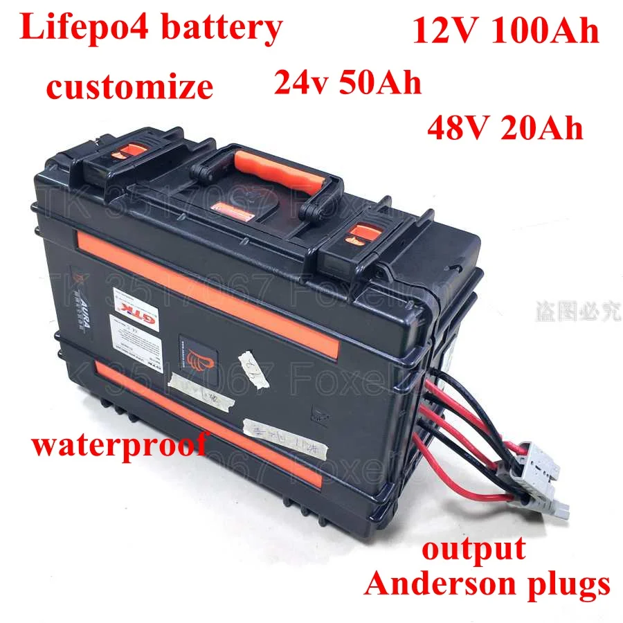 12 v 100Ah LIfepo4 аккумулятор Водонепроницаемость lfp портативный полипропиленовый