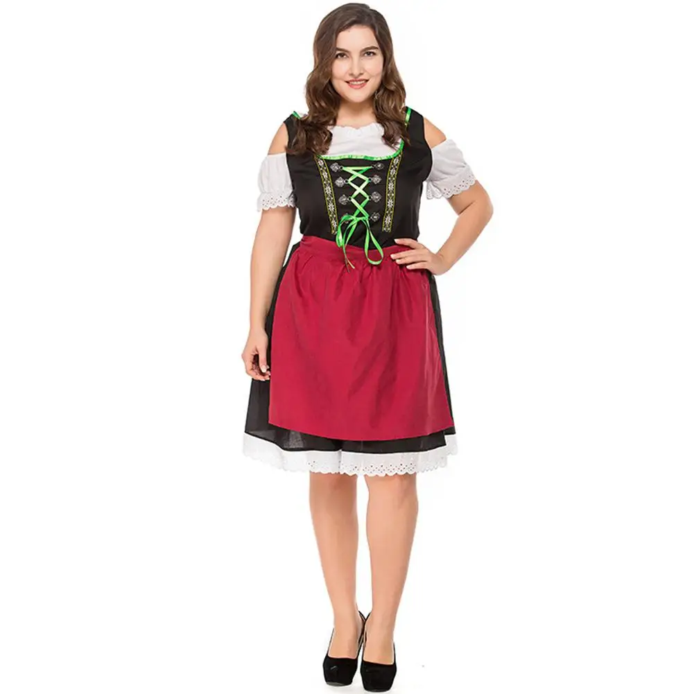 MISSKY женское Косплей пивная официантка платье с узким лифом и широкой юбкой с фартуком баварский национальный костюм женское платье для