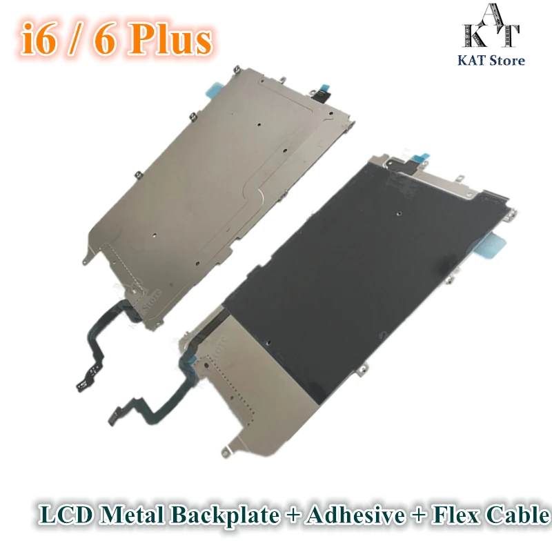 

10Pcs LCD Screen Back Metal Plate with Home Button Extend Flex Cable Preinstalled Replacment for iPhone 6 6G 6 Plus 4.7" 5.5"