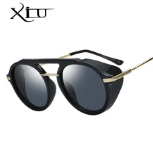 XIU стимпанк Мужские Солнцезащитные очки Ретро винтажные мужские и женские брендовые дизайнерские солнцезащитные модные очки UV400