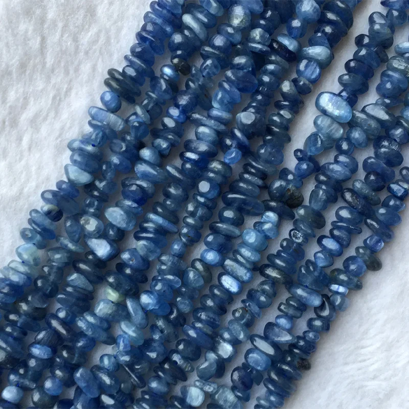 Высокое качество натуральный Синий Кианит самородок Чип Свободные Бусины Подходят Ювелирные изделия 3x8 мм 1" 05594