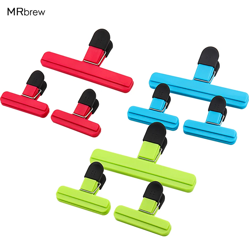 

Large Chip Bag Clips Food Clips Plastic Heavy Duty Air Tight Seal Grip Assorted Colors for Coffee Potato and Food Bags 9pcs/lot