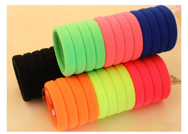 100pcs/lot Fluorescent hair ring popular candy color hair ring seamless seam hair fashion