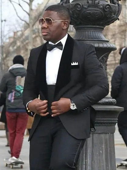 

Handsome Groomsmen Wool blend Groom Tuxedos Mens Wedding Dress Man Jacket Blazer Prom Dinner (Jacket+Pants+Tie+Vest) A68