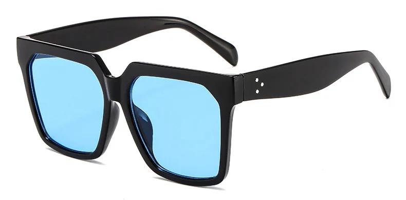 Шауна негабаритный квадратный солнцезащитные очки для женщин модные украшение для ногтей градиент солнцезащитные очки для мужчин - Цвет линз: Black Blue