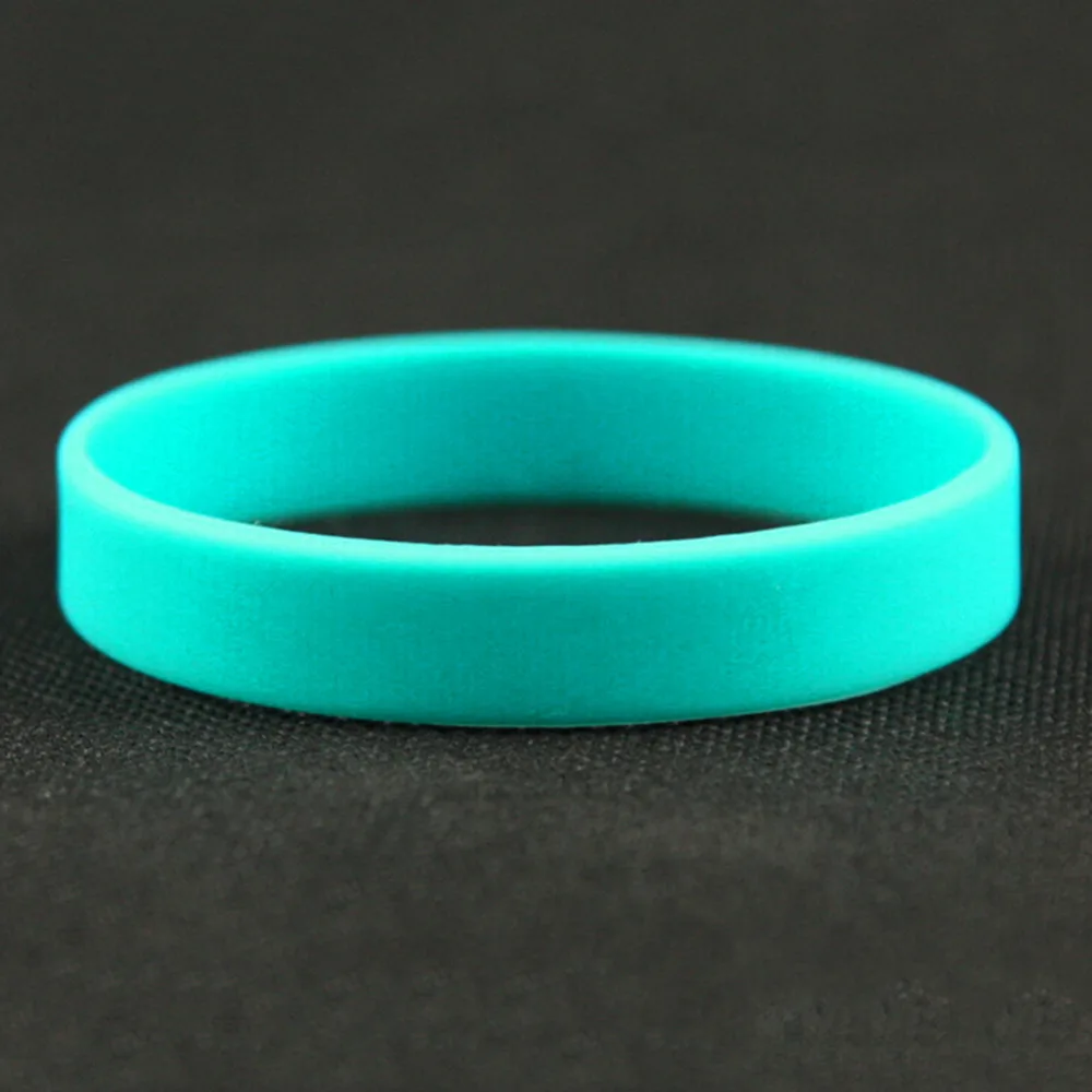 Pulsera de goma de silicona Flexible para hombre y mujer, brazalete deportivo informal, venta al por mayor