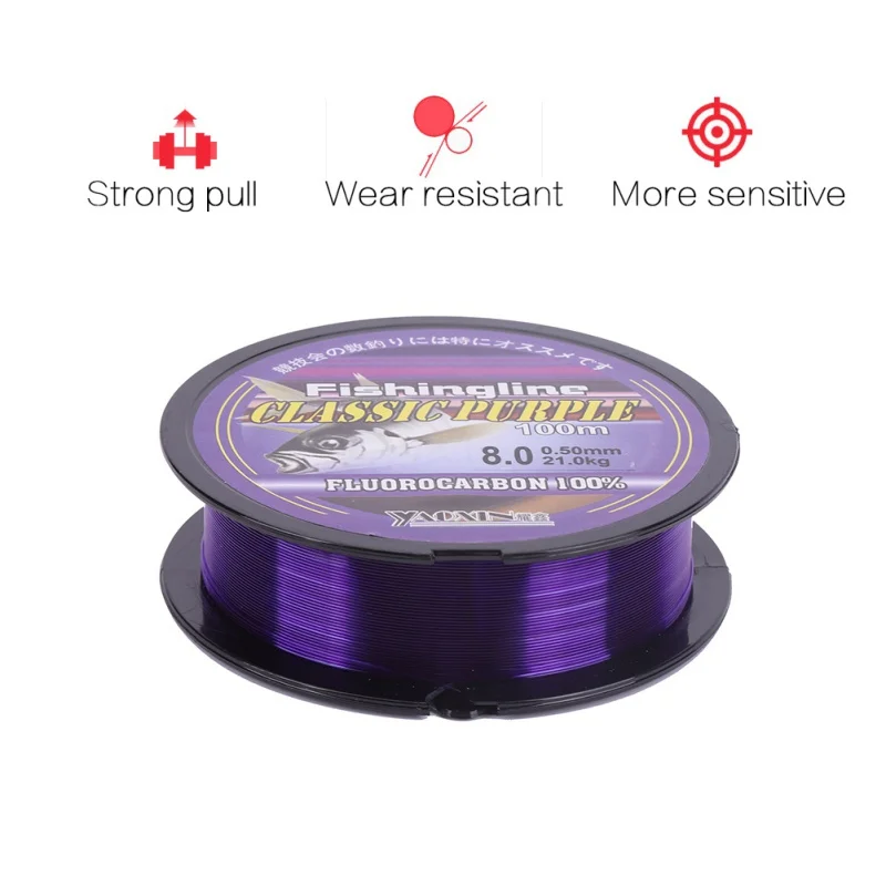 

Purple Nylon Multifilament Fishing Line Smooth Fishing Wire Line Strong Pull Line Fishing Tackle Accessories 100-500M Line
