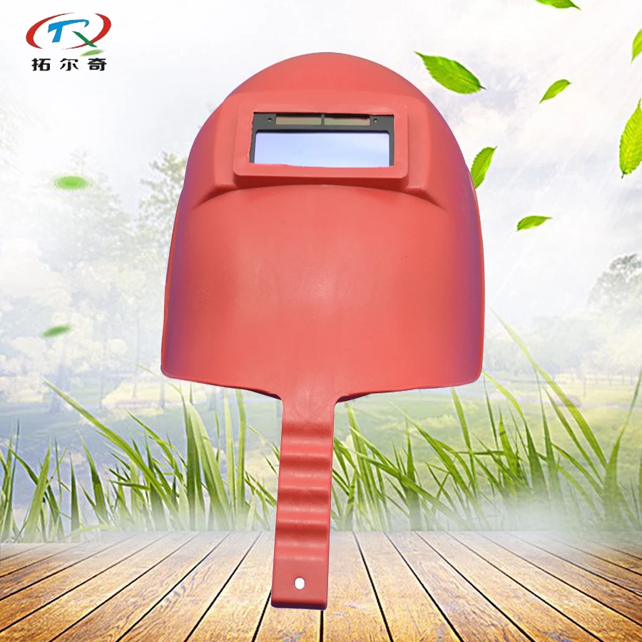 

red Welding Helmet Hand hold solar and battery DIN3 DIN11 auto darkeing Welding Mask helmet Full Automatic filter SF03(1100)