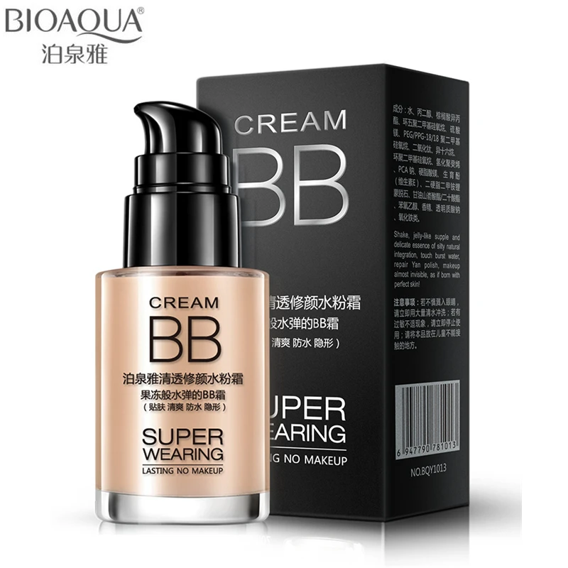 

BIOAQUA Brand Face Base BB Cream Makeup Liquid Foundation Concealer Moisturizing Whitening Oil-control Waterproof Cosmetics 30ml