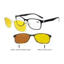 BSR136 очки для чтения, женские очки с поляризованными антибликовыми синими бликами, фотохромные линзы, поляризованные солнцезащитные очки с клипсой, немного Тяжелая