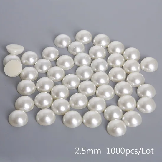 IV03 1000/500 PCS Multi-size полу-круговой ABS жемчуг 3D ногтей декоративные резиновые Groove Дизайн Ногтей Пузырь белый цвет - Цвет: IV03