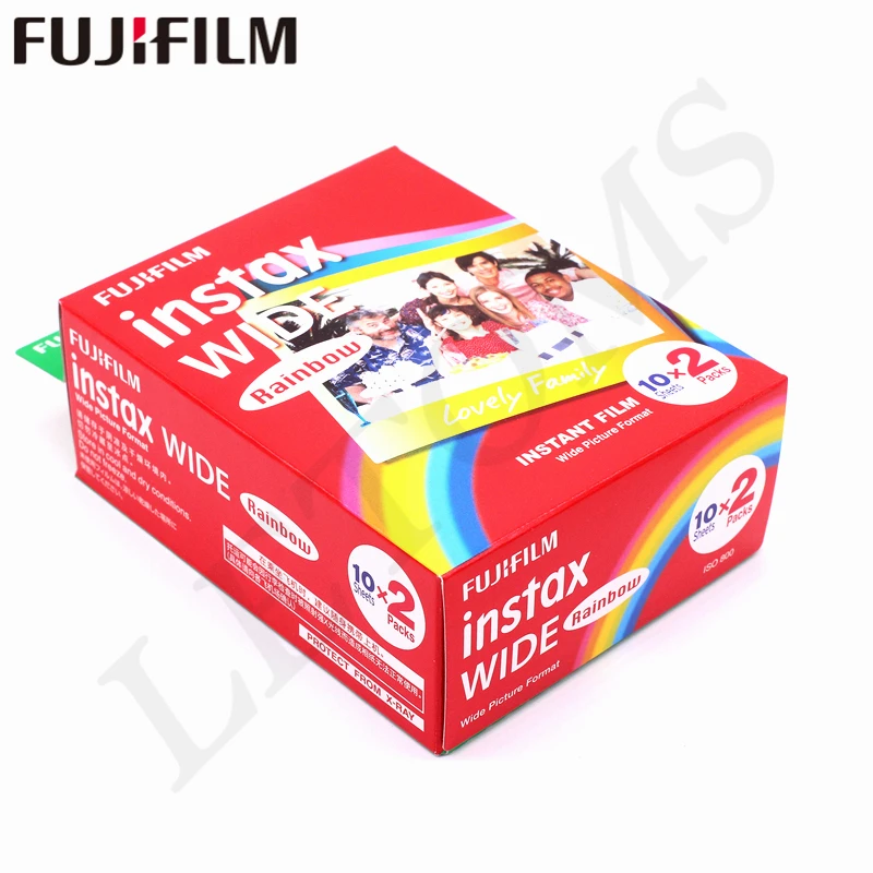 10-100 листов Fujifilm Instax Wide White edge+ Rainbow+ Black films для камеры моментальной печати Fuji 300/200/210/100/500AF