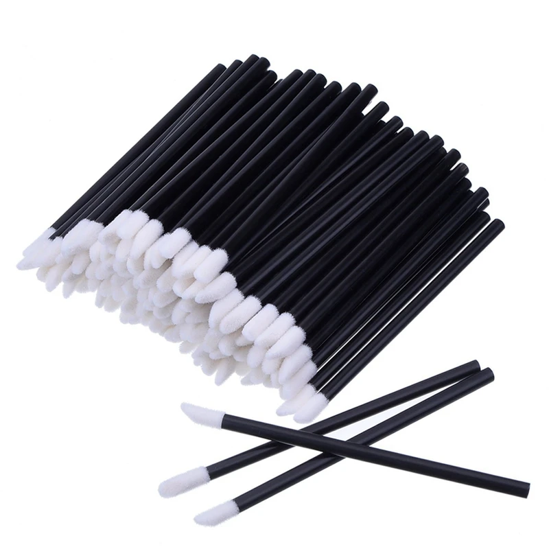 

10/50/100pcs Disposable Makeup Lip Brush Lipstick Gloss Wands Applicator Make Up Tool Black Portable Cosmetic Beauty