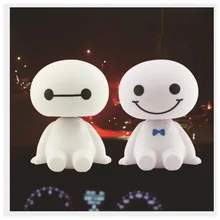 Мультяшный пластиковый робот Baymax, качающаяся голова, фигурка автомобиля, украшения для салона автомобиля, большой герой, кукла, игрушки для интерьера, автостайлинг
