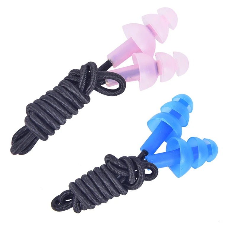 1Pair Silicone Waterproof Earplugs for Adult Swimmers Children Diving