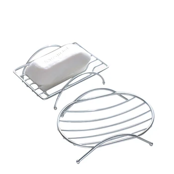 

Bathroom Drain Soap Dish Storage Soap Holder Plate Tray Drain Stainless Still Material Creative Bath Soap Bathroom Tools