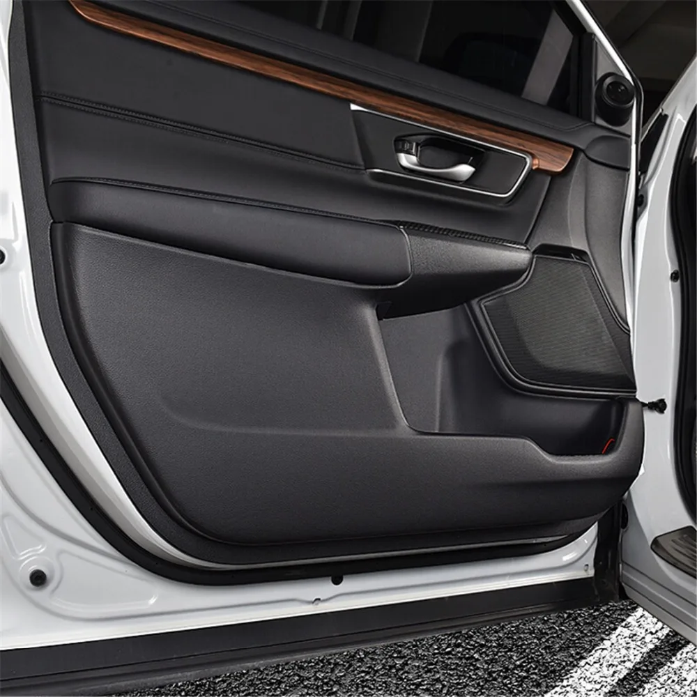 Door Anti Kick Panel Mat For CRV 2017 2018 Front Rear Leather Car Door