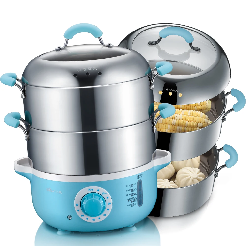 X62 4L CCC electric food steamer Safety Auto Off 2 layers food steamer